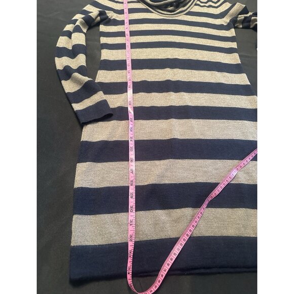 Ann Taylor Loft Merino Wool Blend Cowl Neck Sweater Dress Size MP Black Brown - Picture 5 of 6